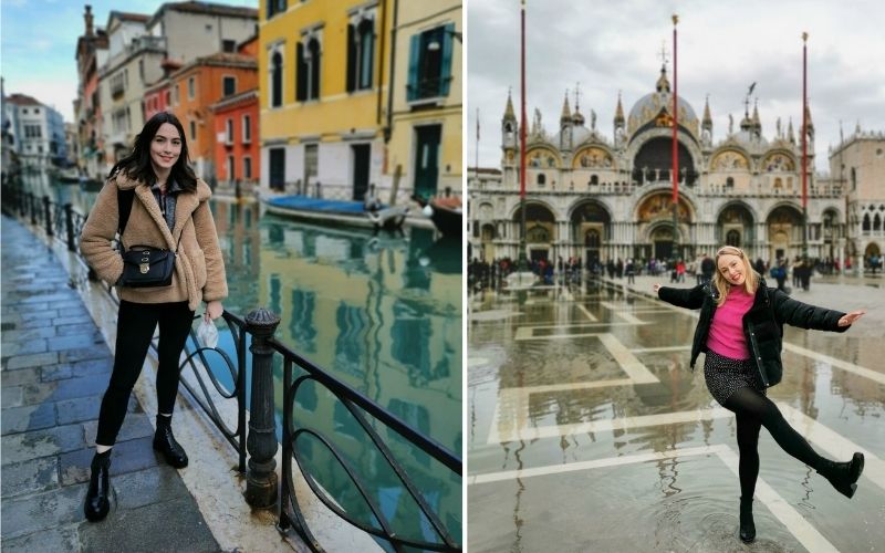Two images of girls in Venice. One beside a canal, the other in Piazza San Marcos. 

| 5 things I wish I knew before visiting Venice |

