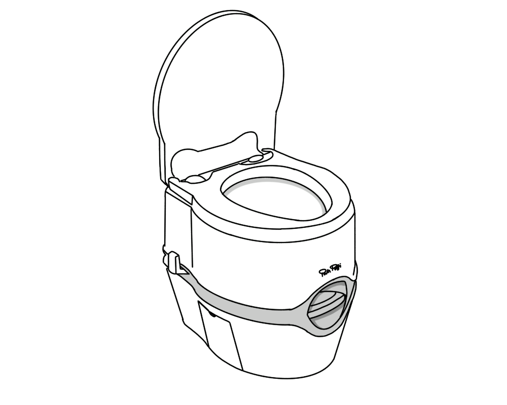 A simple drawing of the Thetford Porta-Potti Excellence