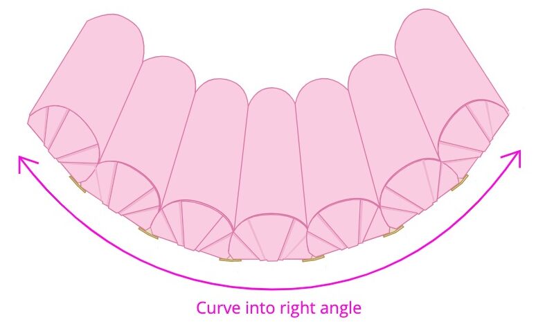 curved section of DIY sofa