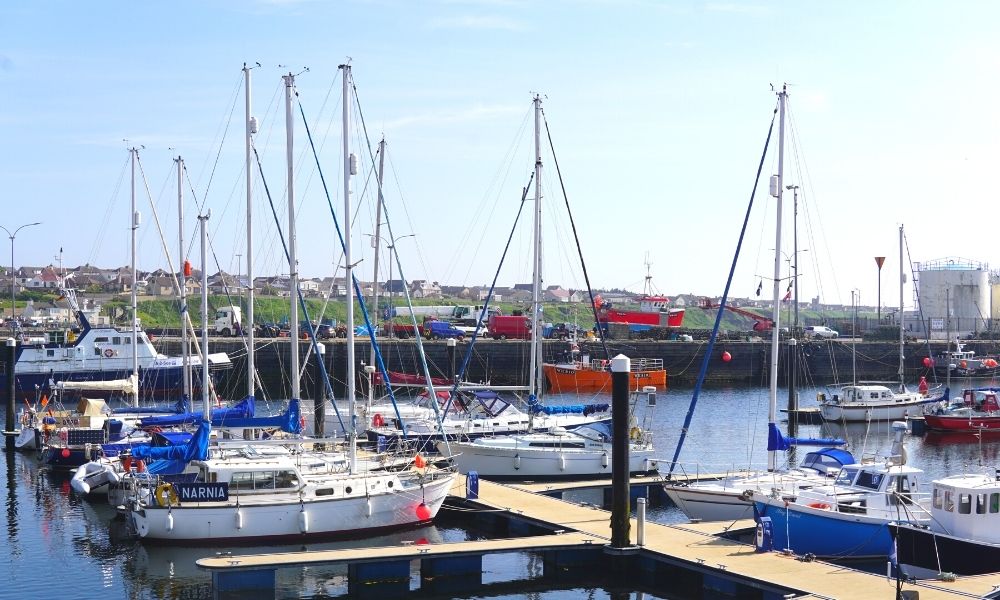 Wick harbour, on the East coast of Scotland. Wick is the first large village you will drive through after leaving Inverness. One thing to expect when doing the NC500 is that the shops and restaurants here will be closed on a Sunday