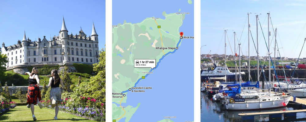 NC500 itinerary - Day 2
Trio of images - Dunrobin castle , driving route , Wick harbour.