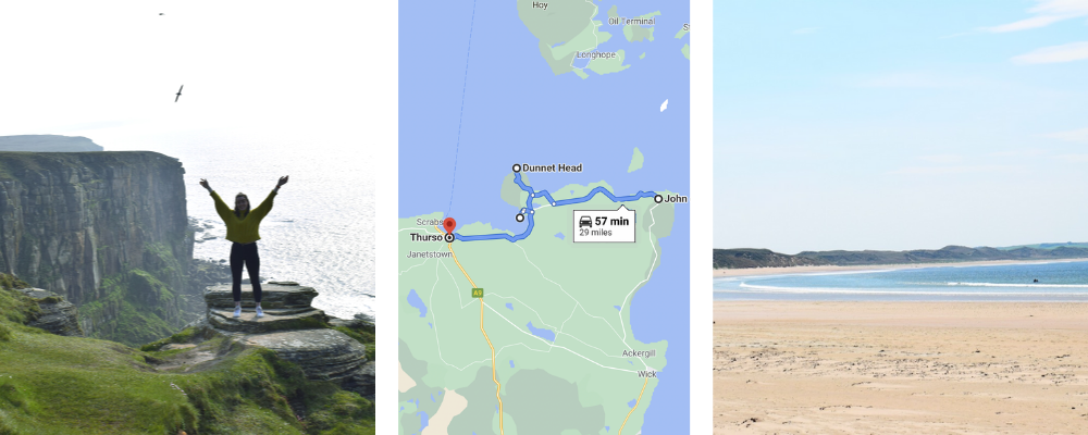 NC500 14 day itinerary - Day 5
Trio of images - Dunnet Bay , driving route , Dunnet Bay beach.