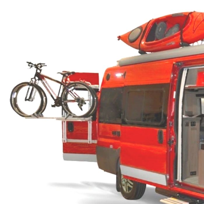 campervan bike rack - rear door