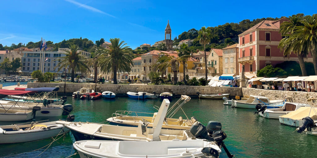 the marina in Hvar Old Town