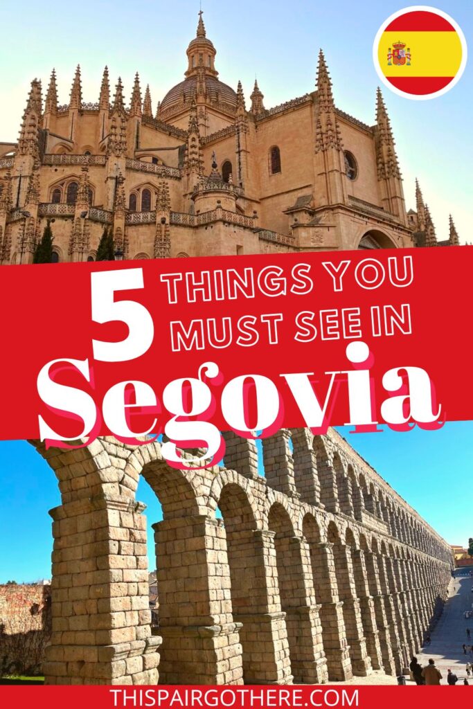 A comprehensive list of the top 5 things you simply must see in Segovia. Spain is packed full of stunning cities and Segovia is no exception. This post features the best highlights the historic city. From a roman aqueduct to a gothic cathedral, this city has it all! Spain | Road Trip | Segovia must-see | Itinerary | Vanlife | Madrid Day Trip