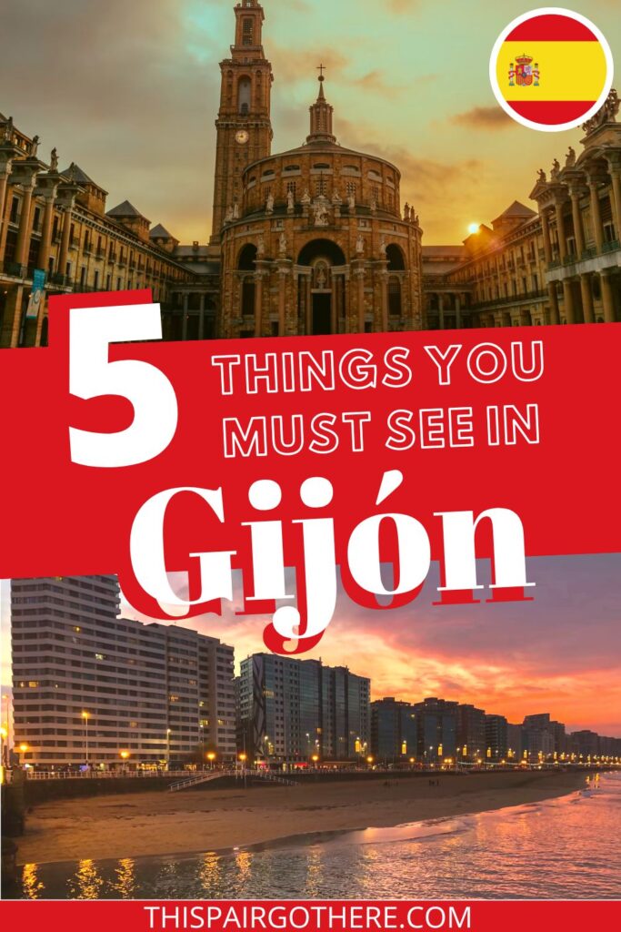 A unique list of the top 5 things you simply must see in Gijón. The Asturia region of Spain is packed full of stunning cities and the coastal city of Gijón is no exception. This post features the best highlights from grand cathedrals to a interesting cider scuptures, this city has it all! Spain | Road Trip | Gijón must-see | Itinerary | Vanlife | Asturia