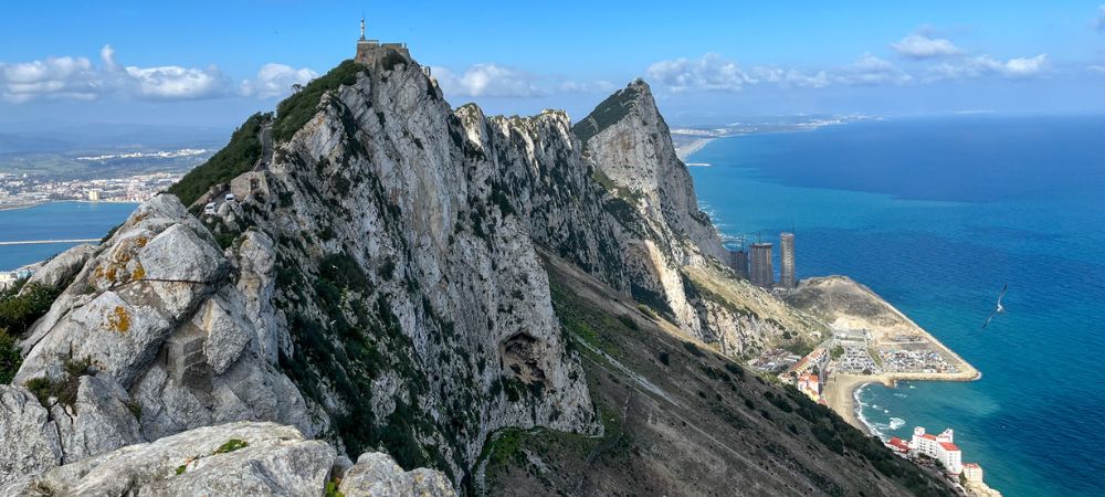 An image from the top of the Rock of Gibraltar. on a clear day