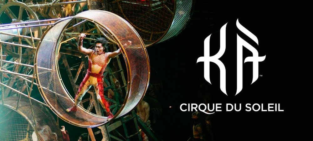 The official banner for Ka - one of the Cirque du Soleil shows available in Las Vegas