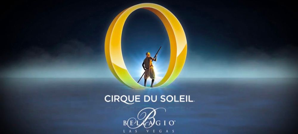 Official banner for "o", one of the 6 Cirque du Soleil shows in Las Vegas