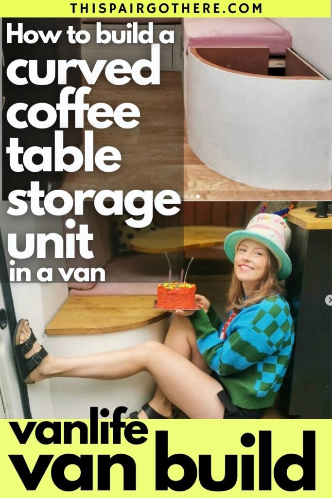 When converting a campervan, it can often be a challenge to implement enough storage solutions into its design.This post takes you step by step through the process of building a curved coffee table that also doubles as a flexible storage solution in a van. 