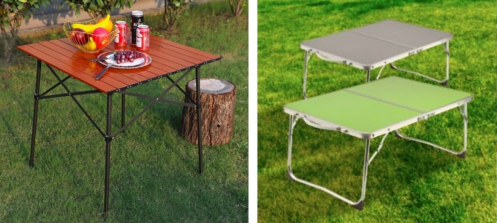 fold away camping table styles