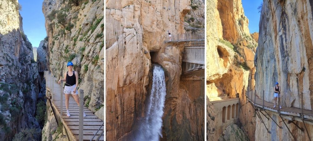 A collage of images from Caminito del Rey