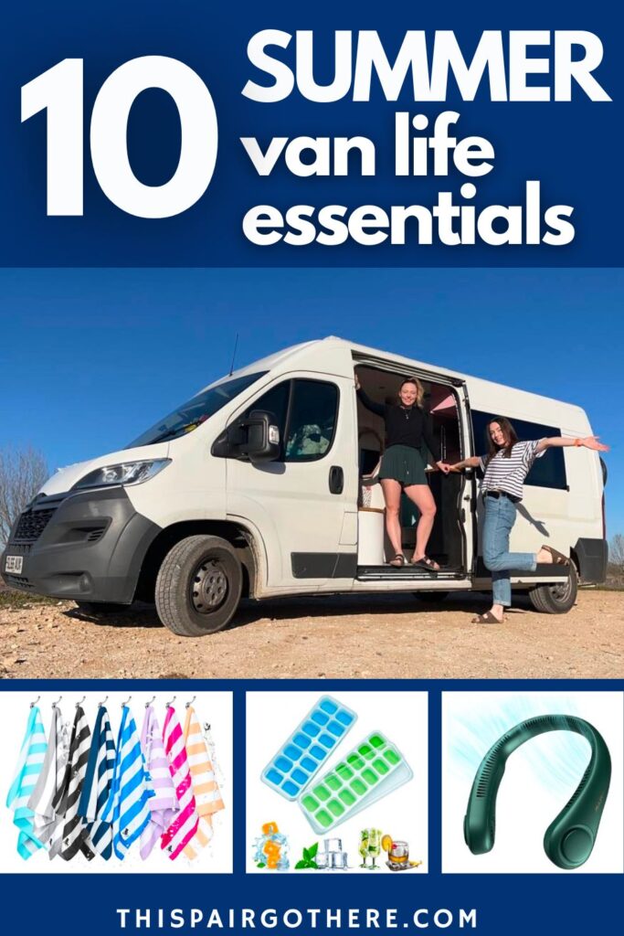 Planning to #vanlife over summer? Here are our summer van life essentials we always keep in our van that make life easier and more fun on the road and help combat the extreme heat.