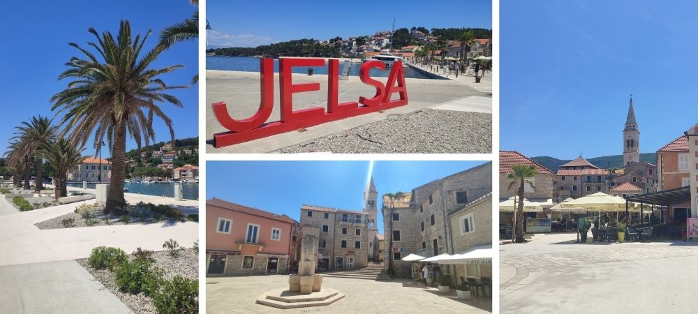 image collage of small town on Jelsa, on Hvar island
