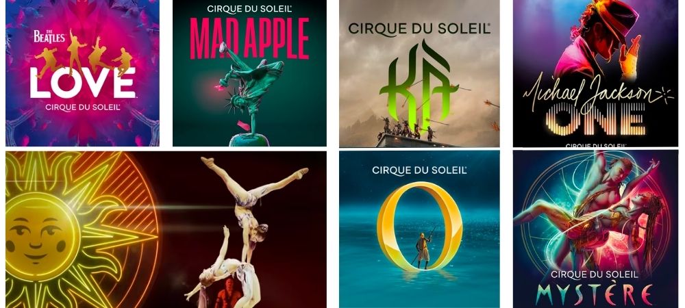 All of the Cirque du Soleil shows in Las Vegas